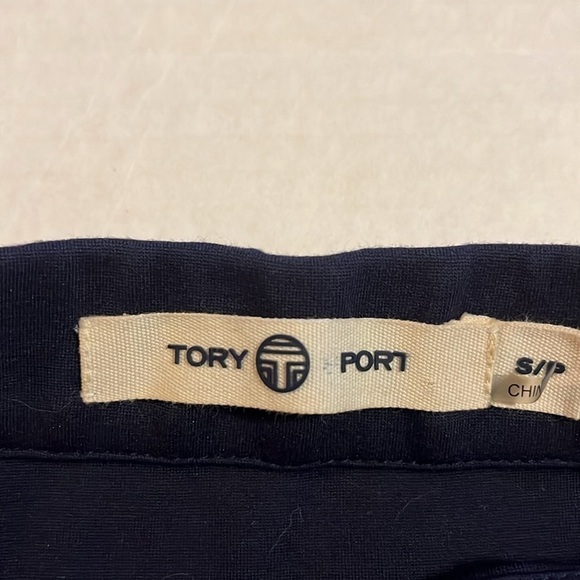 Tory Burch sport-S-black&blue horizontal stripe elastic waist stretch mini skirt - Picture 8 of 8